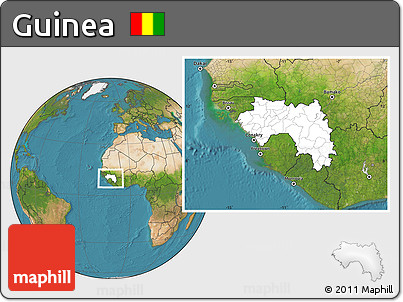 Blank Location Map of Guinea, satellite outside