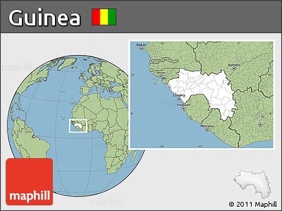 Blank Location Map of Guinea, savanna style outside