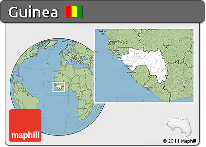 Blank Location Map of Guinea, savanna style outside