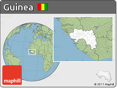 Blank Location Map of Guinea, savanna style outside