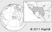 Gray Location Map of Guinea, blank outside