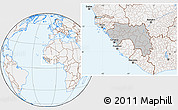 Gray Location Map of Guinea, lighten