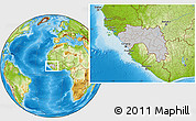 Gray Location Map of Guinea, physical outside