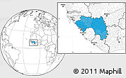 Political Location Map of Guinea, blank outside