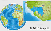Political Location Map of Guinea, physical outside