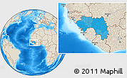 Political Location Map of Guinea, shaded relief outside