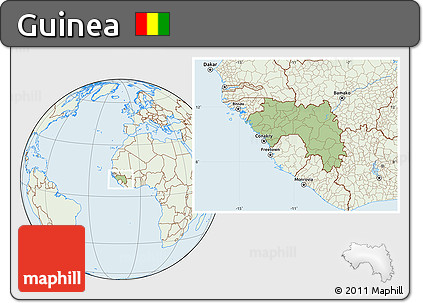 Savanna Style Location Map of Guinea, lighten