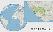 Savanna Style Location Map of Guinea, lighten, semi-desaturated, land only