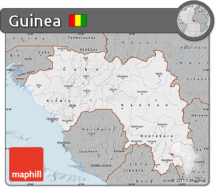 Gray Map of Guinea