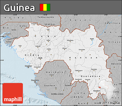 Gray Map of Guinea