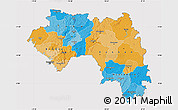 Political Map of Guinea, cropped outside