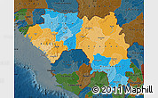 Political Map of Guinea, darken