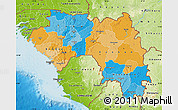 Political Map of Guinea, physical outside