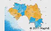 Political Map of Guinea, single color outside