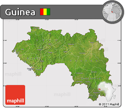 Satellite Map of Guinea, cropped outside