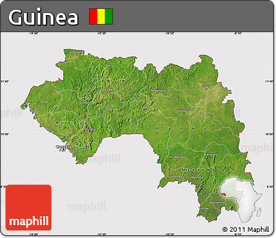 Satellite Map of Guinea, cropped outside