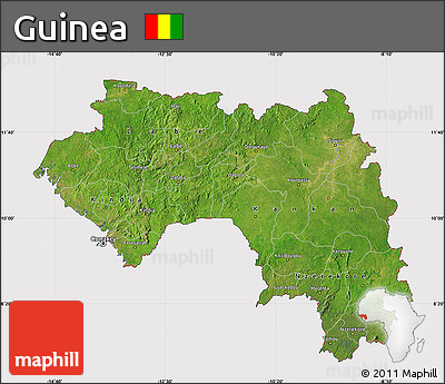 Satellite Map of Guinea, cropped outside