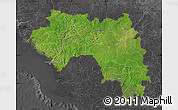 Satellite Map of Guinea, darken, desaturated