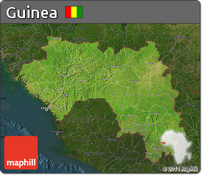 Satellite Map of Guinea, darken