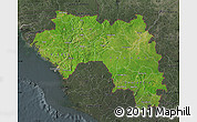 Satellite Map of Guinea, darken, semi-desaturated