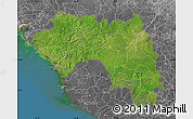 Satellite Map of Guinea, desaturated, land only