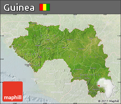 Satellite Map of Guinea, lighten