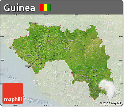 Satellite Map of Guinea, lighten