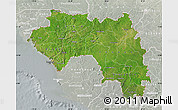 Satellite Map of Guinea, lighten, semi-desaturated