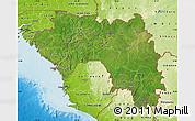 Satellite Map of Guinea, physical outside