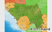Satellite Map of Guinea, political shades outside