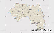 Shaded Relief Map of Guinea, cropped outside