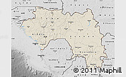 Shaded Relief Map of Guinea, desaturated