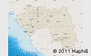 Shaded Relief Map of Guinea, lighten, land only