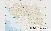Shaded Relief Map of Guinea, lighten