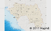 Shaded Relief Map of Guinea, lighten, semi-desaturated, land only