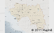 Shaded Relief Map of Guinea, lighten, semi-desaturated