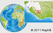 Physical Location Map of Yomou, highlighted country