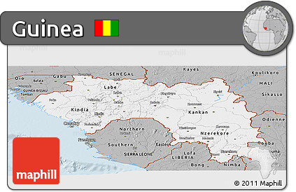 Gray Panoramic Map of Guinea
