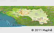 Physical Panoramic Map of Guinea, satellite outside