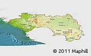 Physical Panoramic Map of Guinea, single color outside, satellite sea