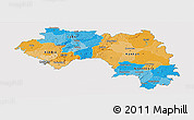 Political Panoramic Map of Guinea, cropped outside