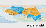 Political Panoramic Map of Guinea, lighten