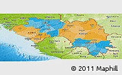 Political Panoramic Map of Guinea, physical outside