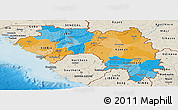 Political Panoramic Map of Guinea, shaded relief outside
