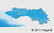 Political Shades Panoramic Map of Guinea, single color outside