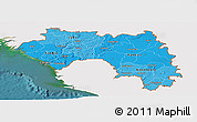 Political Shades Panoramic Map of Guinea, single color outside, satellite sea