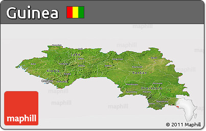 Satellite Panoramic Map of Guinea, cropped outside