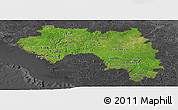 Satellite Panoramic Map of Guinea, darken, desaturated