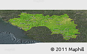 Satellite Panoramic Map of Guinea, darken, semi-desaturated