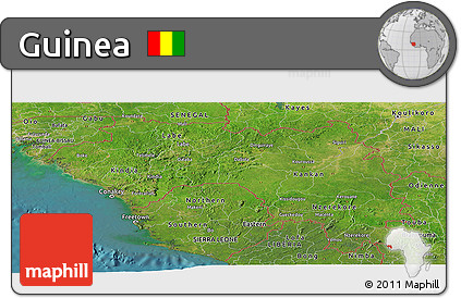Satellite Panoramic Map of Guinea